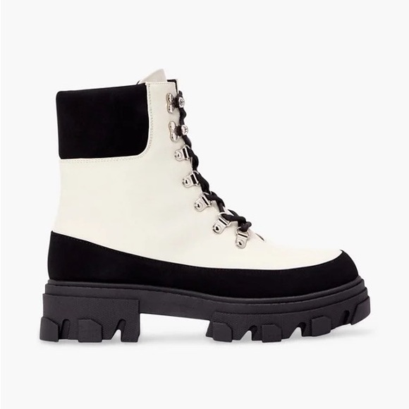 NEW IN BOX JustFab Pythios Black Caviar/Bright White Cold Weather boots - Size 7 - Picture 2 of 9